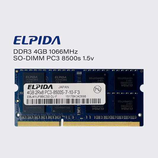 elpida ddr3 8gb 4gb 1066mhz laptop memory sodimm ram pc3 8500 1.5v