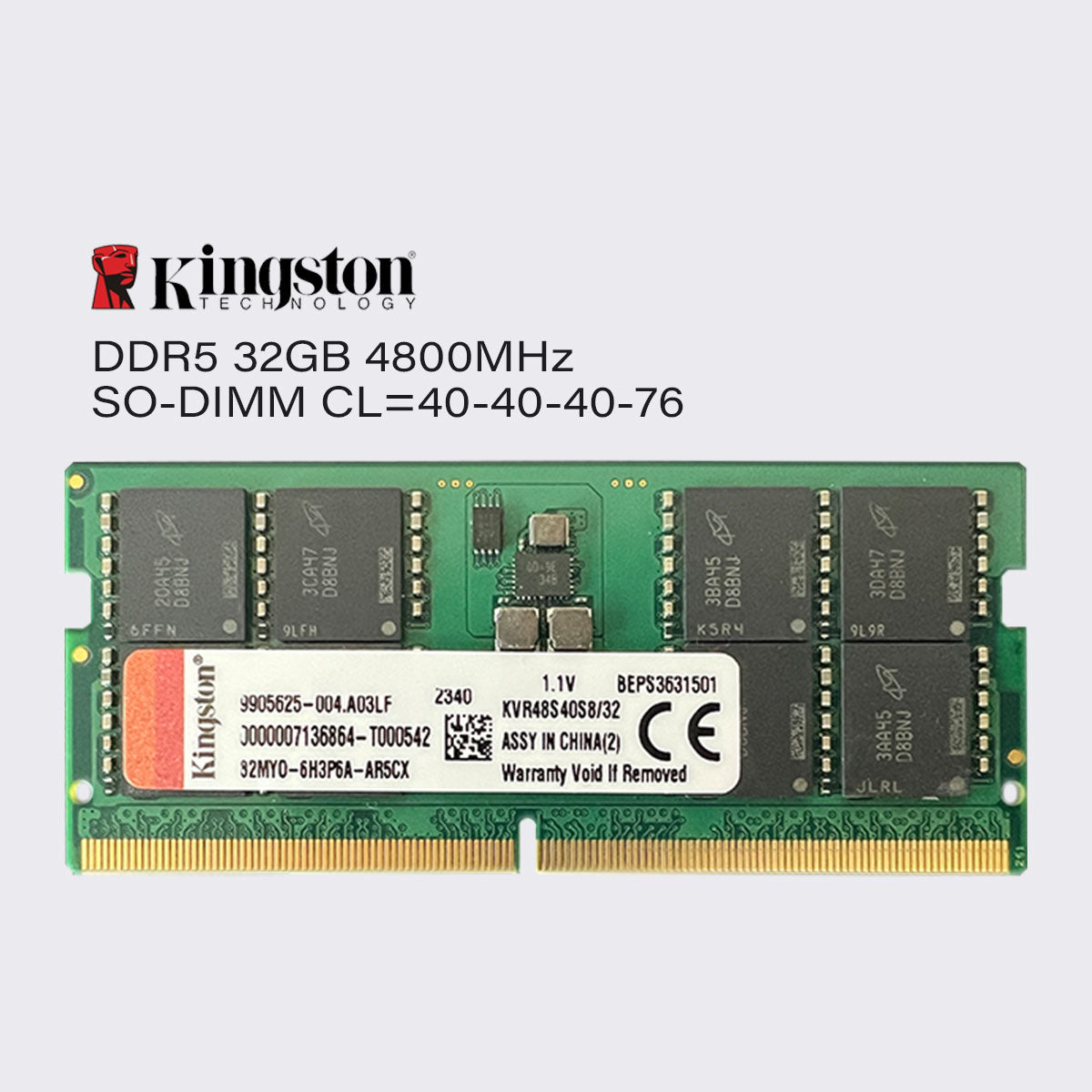 Kingston DDR5 32 GB 16 GB 8 GB 4800 MHz Laptop-Speicher SoDIMM-RAM PC5 38400 1,1 V 