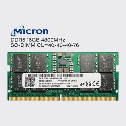 micron ddr5 32gb 16gb 8gb 4800mhz laptop memory sodimm ram pc5 38400 1.1v