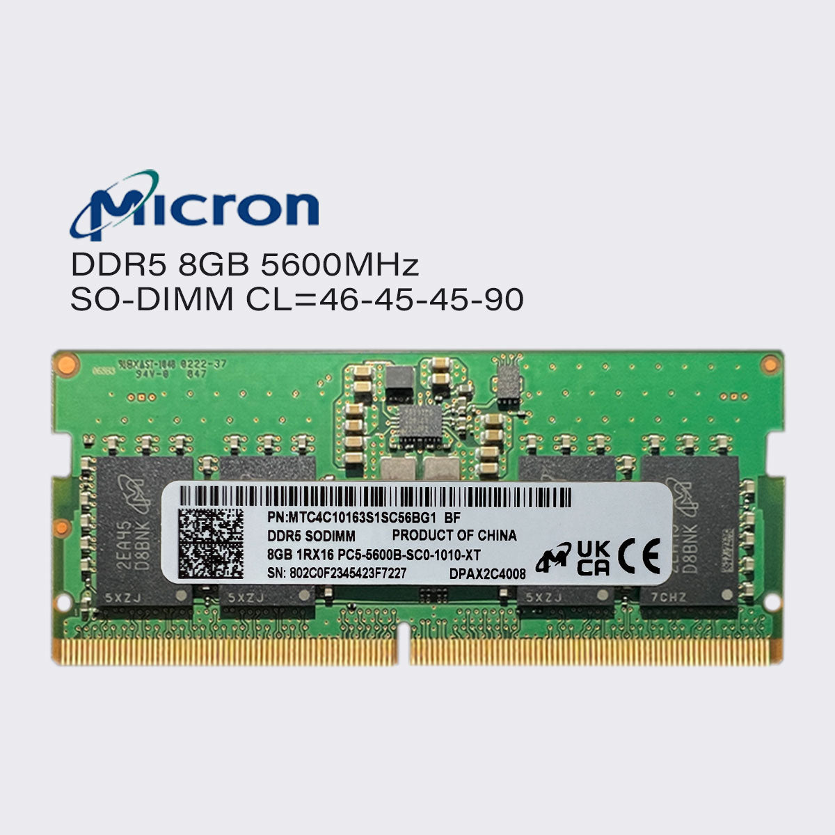 micron ddr5 32gb 16gb 8gb 5600mhz laptop memory sodimm ram pc5 44800 1.1v