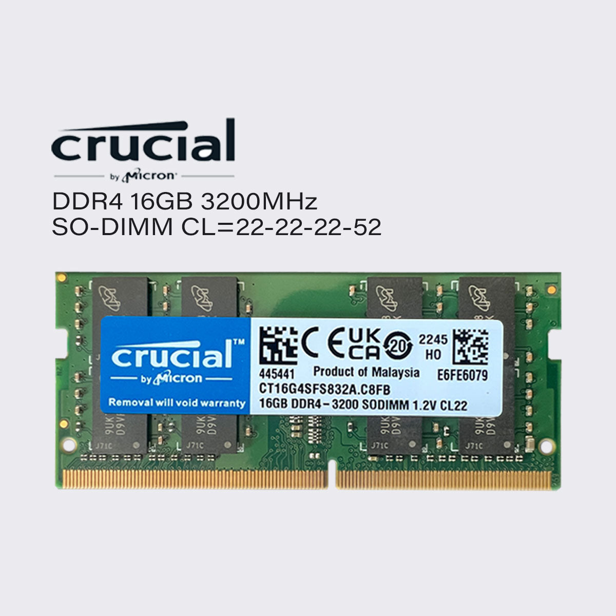 crucial ddr4 32gb 16gb 8gb 4gb 3200mhz laptop memory sodimm ram pc4 25600 1.2v