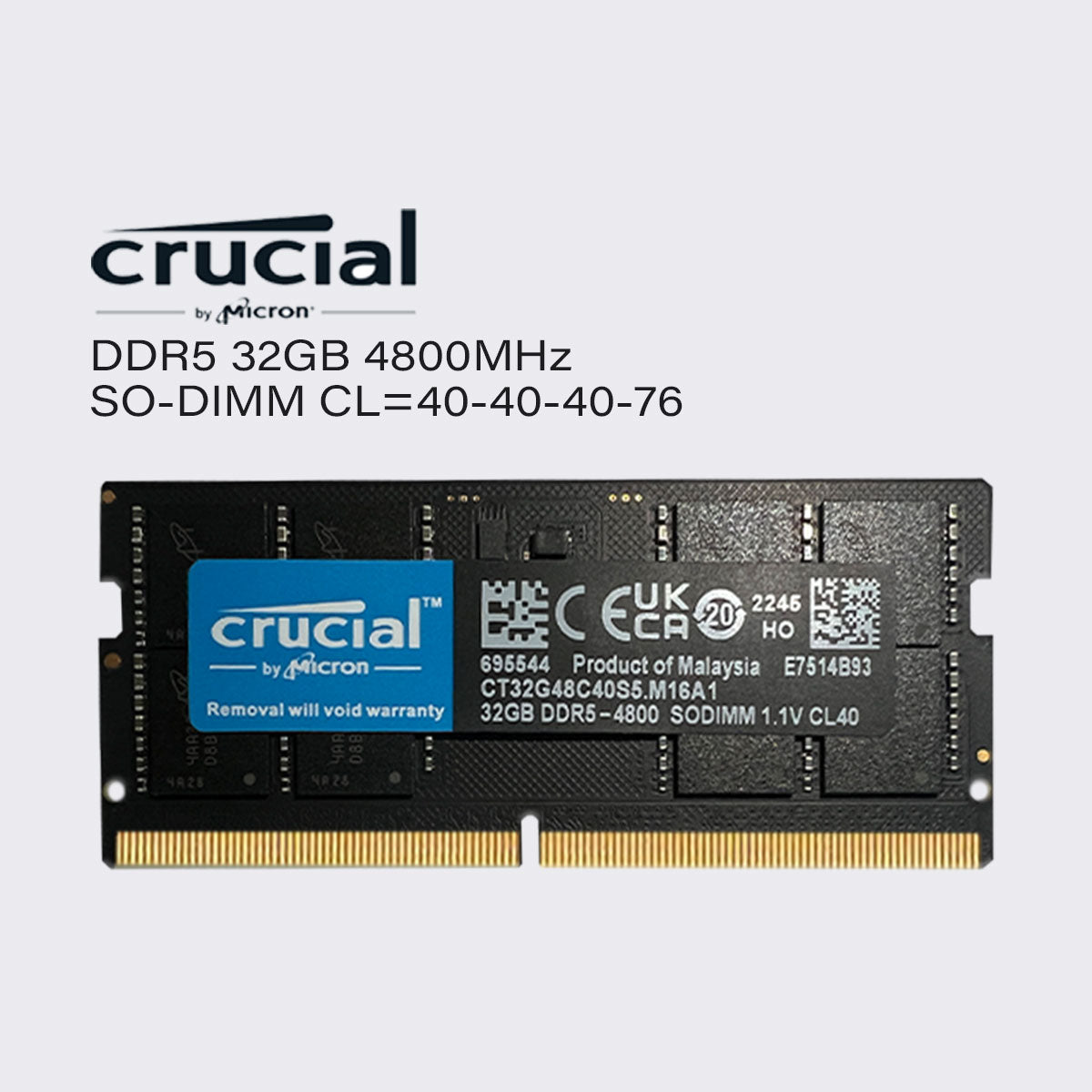 crucial ddr5 32gb 16gb 8gb 4800mhz laptop memory sodimm ram pc5 38400 1.1v