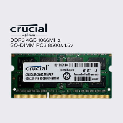 crucial ddr3 4gb 1066mhz laptop memory sodimm ram pc3 8500 1.5v