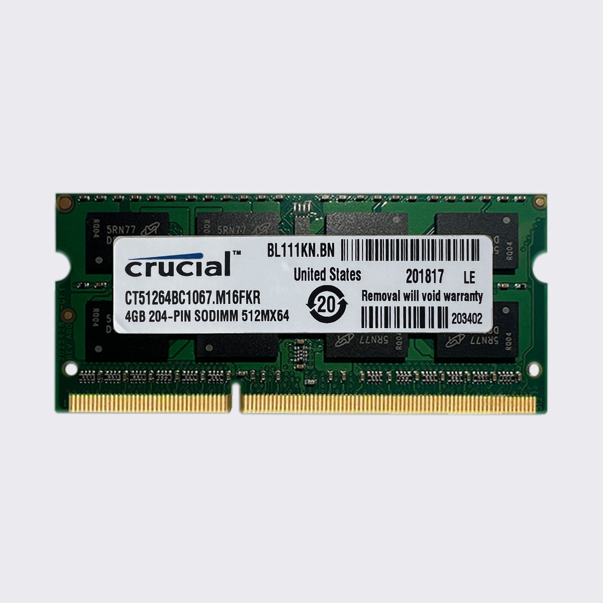 crucial ddr3 4gb 1066mhz laptop memory sodimm ram pc3 8500 1.5v