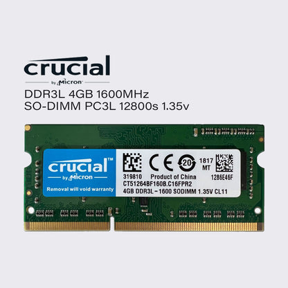 crucial ddr3l 8gb 4gb 1600mhz laptop memory sodimm ram pc3l 12800 1.35v