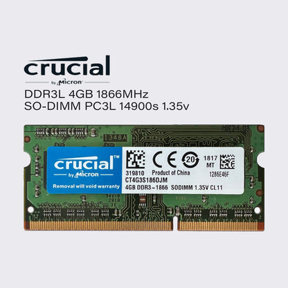 crucial ddr3l 8gb 4gb 1866mhz laptop memory sodimm ram pc3l 14900 1.35v