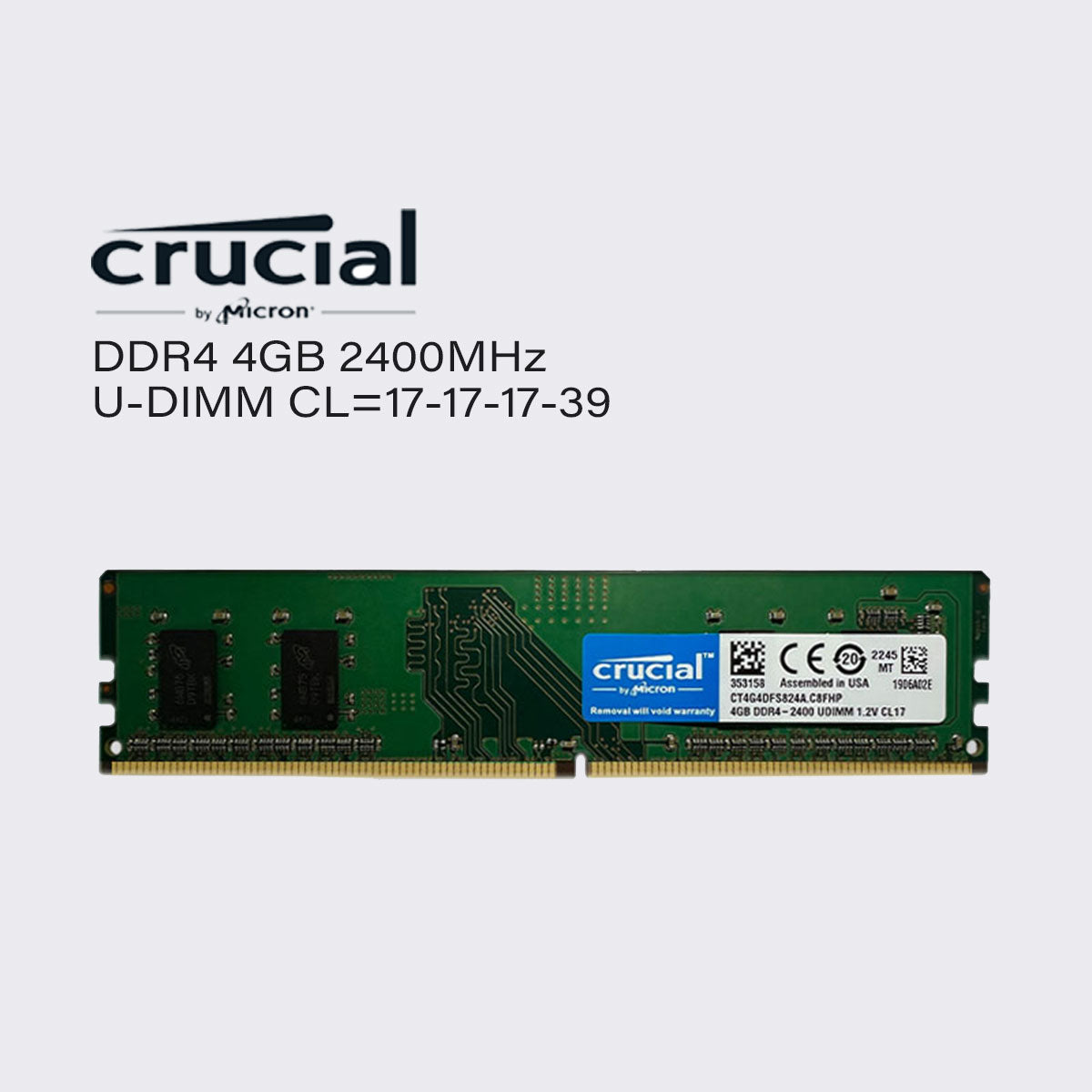 crucial ddr4 32gb 16gb 8gb 4gb 2400mhz desktop memory udimm pc ram pc4 19200 1.2v