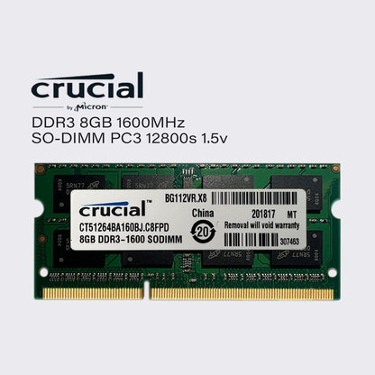 crucial ddr3 8gb 4gb 1600mhz laptop memory sodimm ram pc3 12800 1.5v