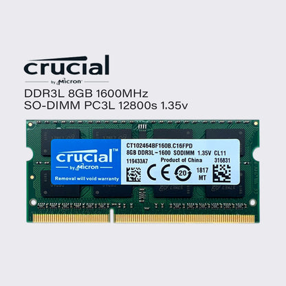 crucial ddr3l 8gb 4gb 1600mhz laptop memory sodimm ram pc3l 12800 1.35v