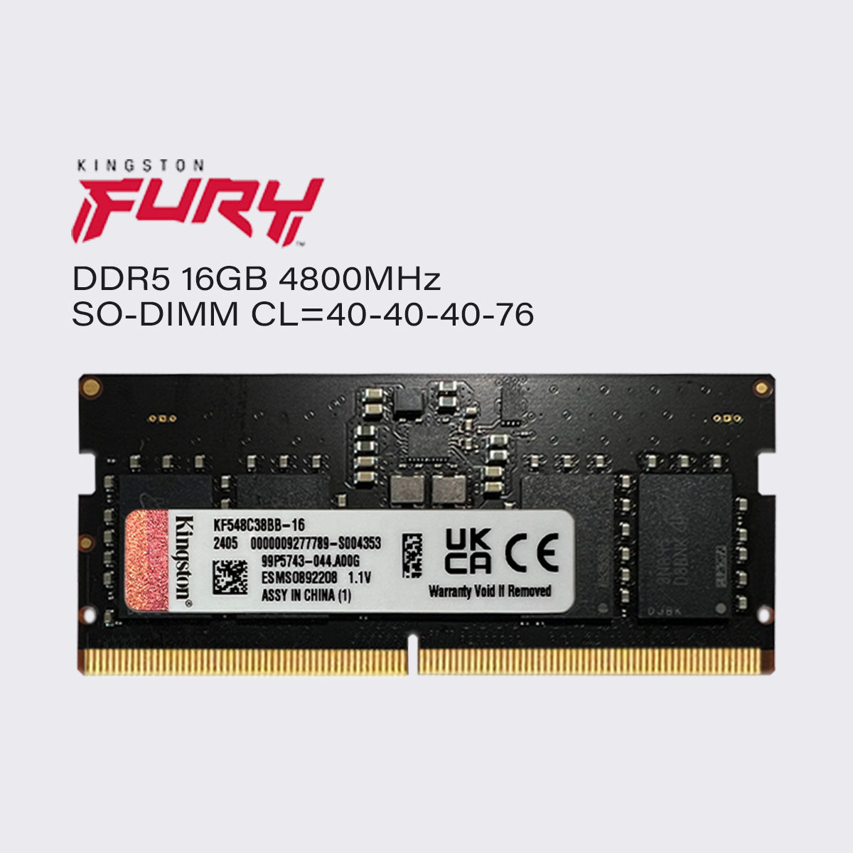 kingston fury ddr5 32gb 16gb 8gb 4800mhz impact laptop memory sodimm ram pc5 38400 1.1v