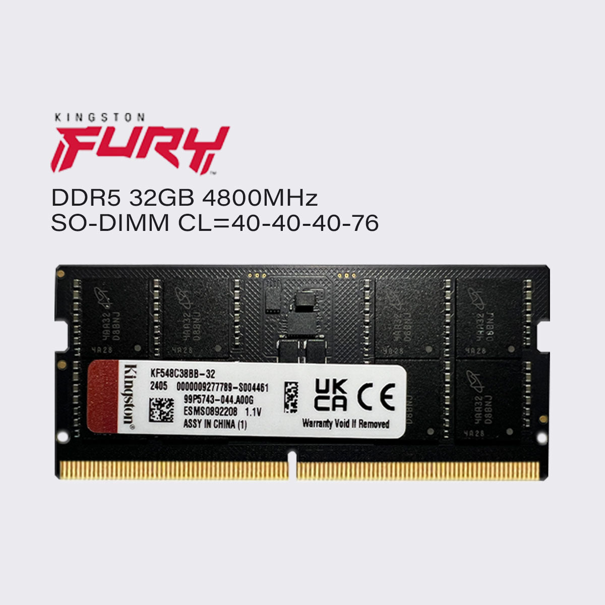 kingston fury ddr5 32gb 16gb 8gb 4800mhz impact laptop memory sodimm ram pc5 38400 1.1v